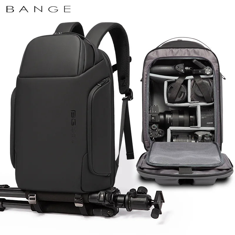 BANGE BG-7277 – Waterproof Camera Backpack for Photographers (Black)