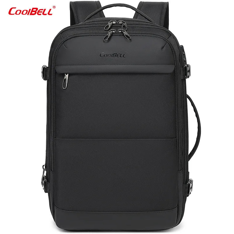 Coolbell 36 L Expandable Waterproof Portable Anti-theft Backpack For Men 17.3 inch Laptop, CB-8298USB-A Charging Port,180° Open,