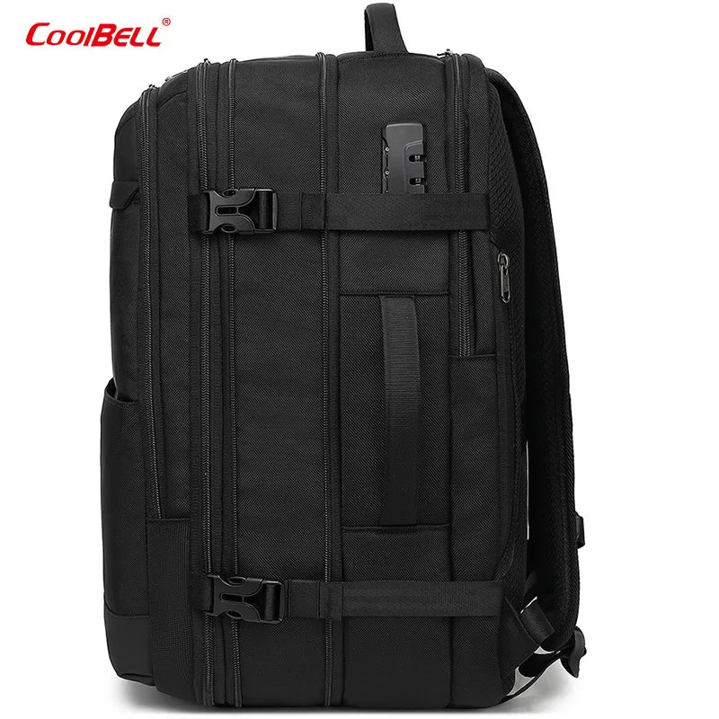 Coolbell 36 L Expandable Waterproof Portable Anti-theft Backpack For Men 17.3 inch Laptop, CB-8298USB-A Charging Port,180° Open,