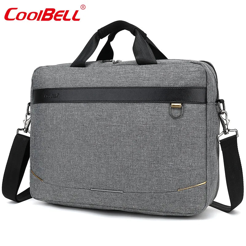 CoolBELL 2025 New Men Briefcases For 15.6 inch Laptop Computer Business Waterproof Shockproof Handbag Shoulder Crossbody Bag CB-2120 Grey