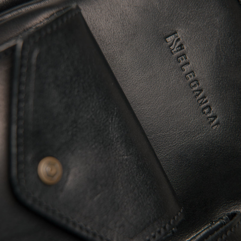 N-Elegance Backpack Genuine Leather 100% For Men 15 Inch Laptop Daypack Leather Bag Black