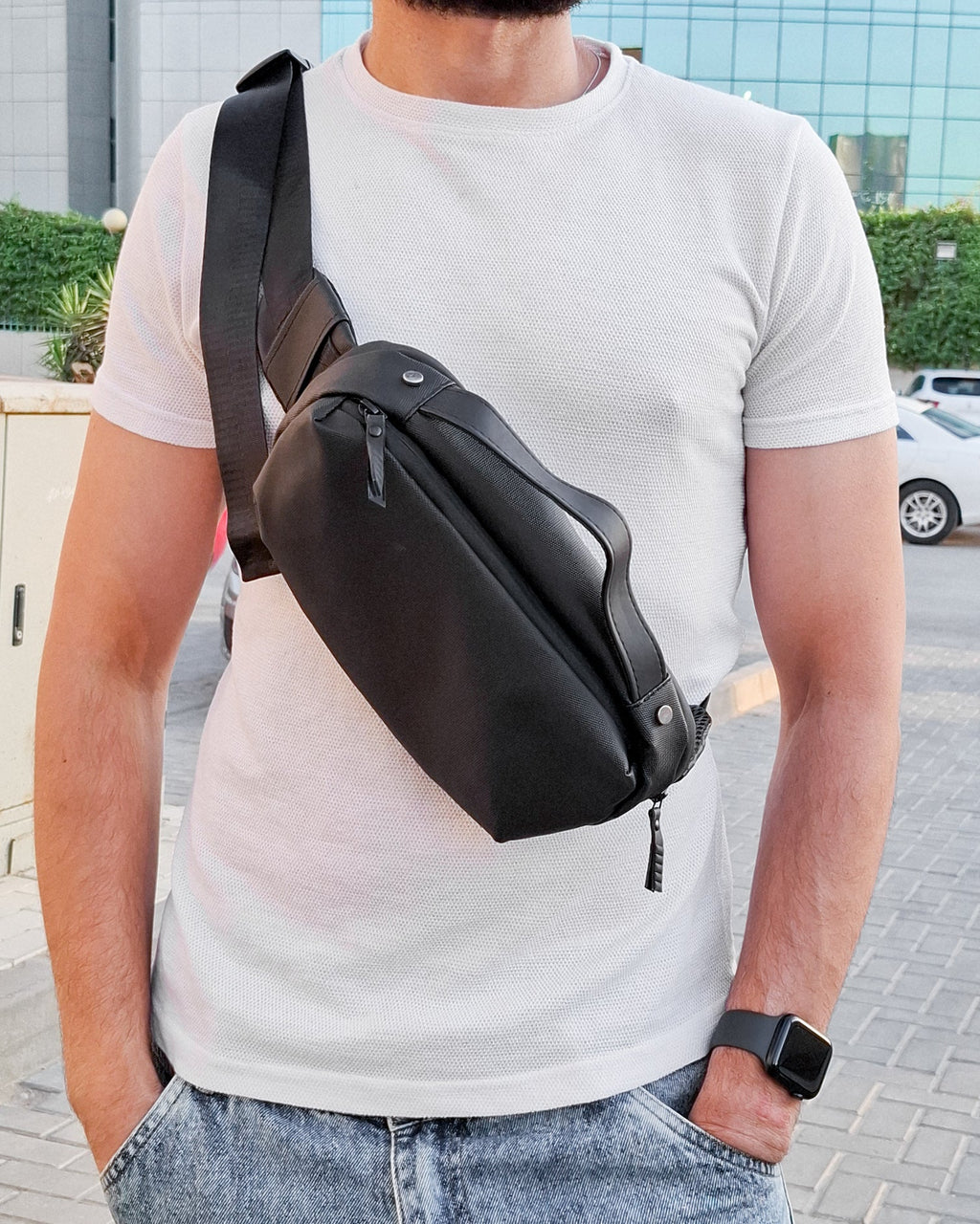 Crossbody Sling Chest Daypack Original High Quality Bag T5-01 Black