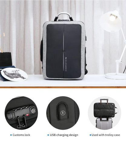 N-Elegance NMR-Grey – 17" Laptop Backpack (Grey)