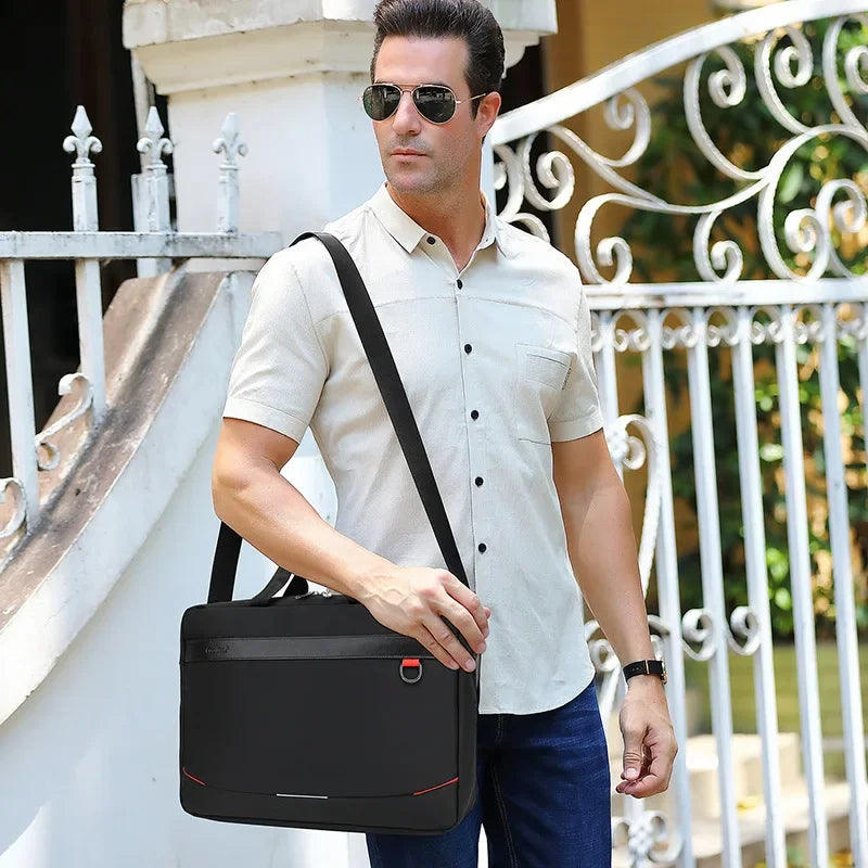 CoolBELL 2025 New Men Briefcases For 15.6 inch Laptop Computer Business Waterproof Shockproof Handbag Shoulder Crossbody Bag CB-2120 Grey