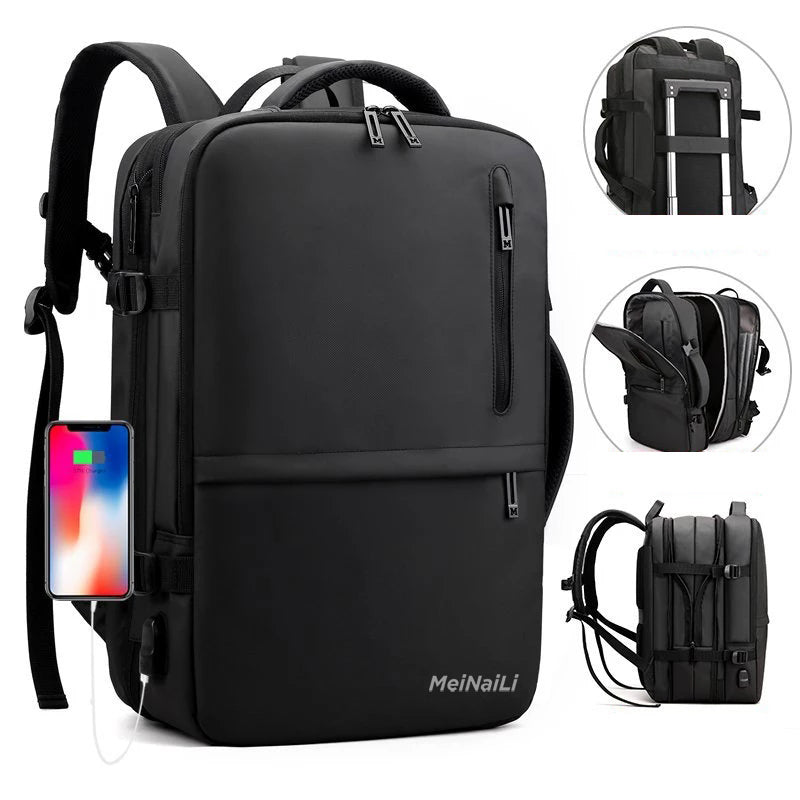 Meinaili AT-14 35L Large Backpack Flight Waterproof Business Luggage Large Backpack Fits 17.3 Inch Laptop