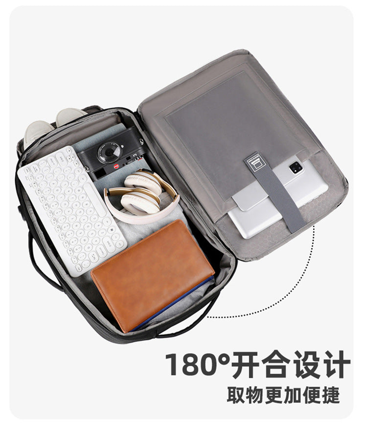 Meinaili 2406 Large Capacity Waterproof Computer Backpack Wet/Dry Separation Business Travel Charging Expansion Feature