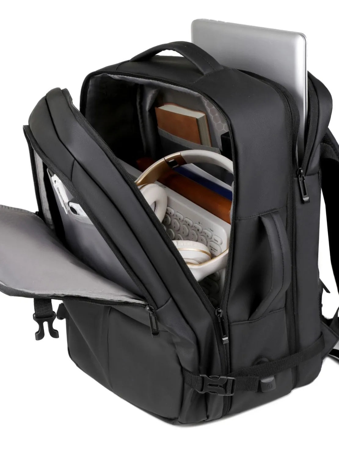 Meinaili 2404 Large Capacity Waterproof Computer Backpack Wet/Dry Separation Shoes Compartment Business Travel Charging Expansion Feature