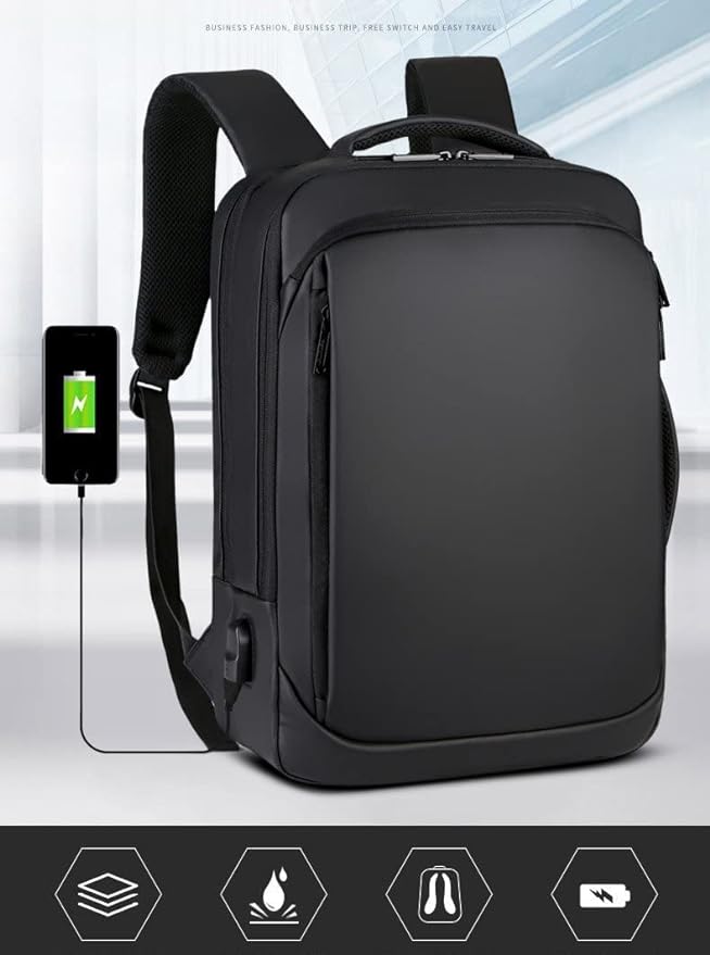 Backpack Business Travel Laptop 15.6 Inch With Usb Black