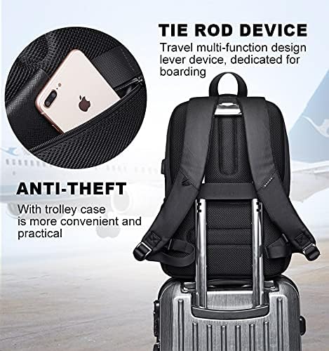 Bange 15.6 Inch Laptop Backpack Large Capacity School Bag Usb Charging Port Water Resistant - Grey