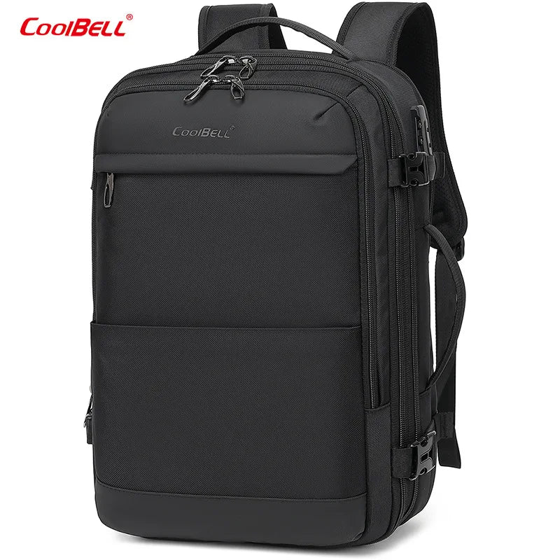 Coolbell 36 L Expandable Waterproof Portable Anti-theft Backpack For Men 17.3 inch Laptop, CB-8298USB-A Charging Port,180° Open,