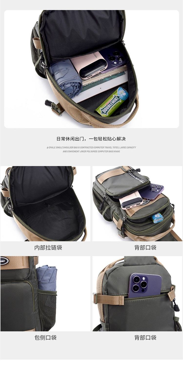 Crossbody Sling Chest Daypack Original High Quality Bag Aa04 - Black