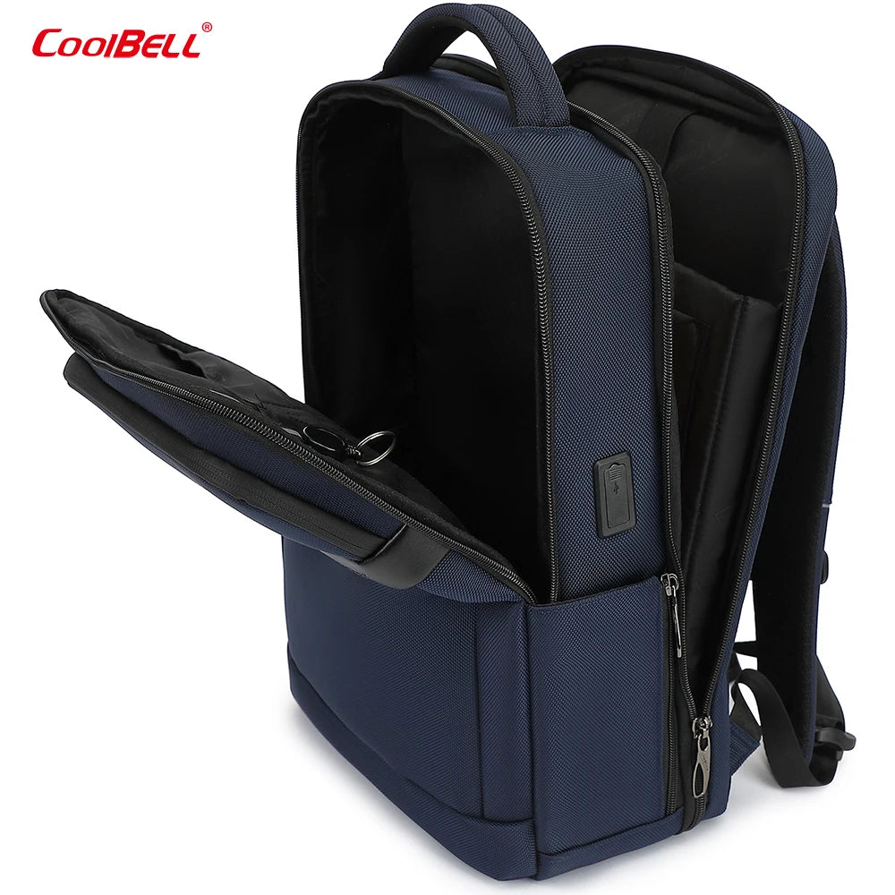 Men 20 L Waterproof Backpack For 15.6 inch Laptop With USB Charging Port/Shockprof Compartment ,180° Opening& Closing  CB-8281 Blue