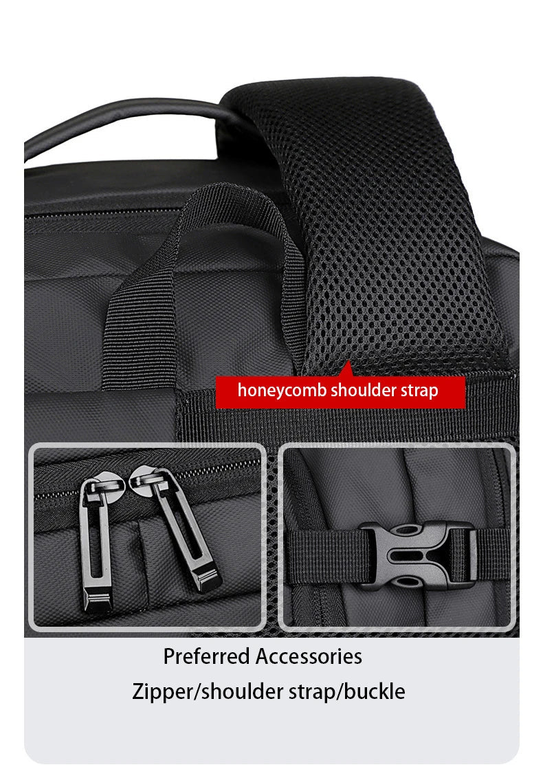 Meinaili 2502 Large Capacity Waterproof Computer Backpack Wet/Dry Separation Shoes Compartment Business Travel Charging Expansion Feature