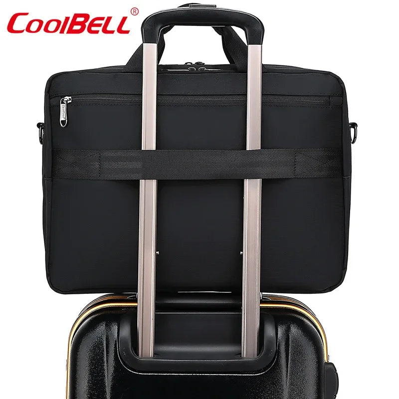 CoolBELL 2025 New Men Briefcases For 15.6 inch Laptop Computer Business Waterproof Shockproof Handbag Shoulder Crossbody Bag CB-2120 Grey