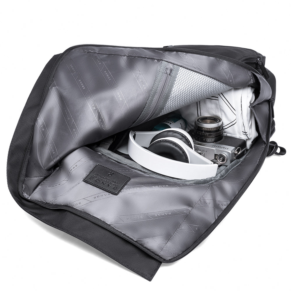 Bange Water Resistant 30 L Polyester Anti Theft Foldable 15.6 Inch Travel Laptop Backpack Black