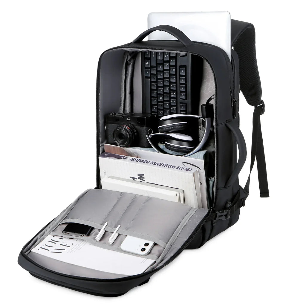 Meinaili Expandable Men’s 17 Inch Laptop Waterproof Business Backpack with USB AT-12