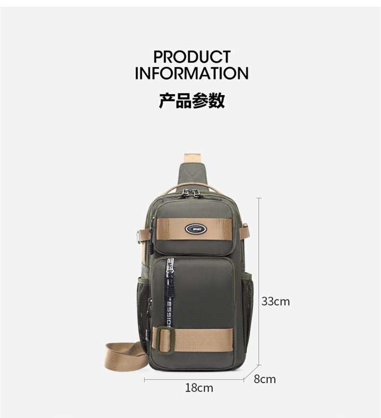 Crossbody Sling Chest Daypack Original High Quality Bag Aa04 - Grey