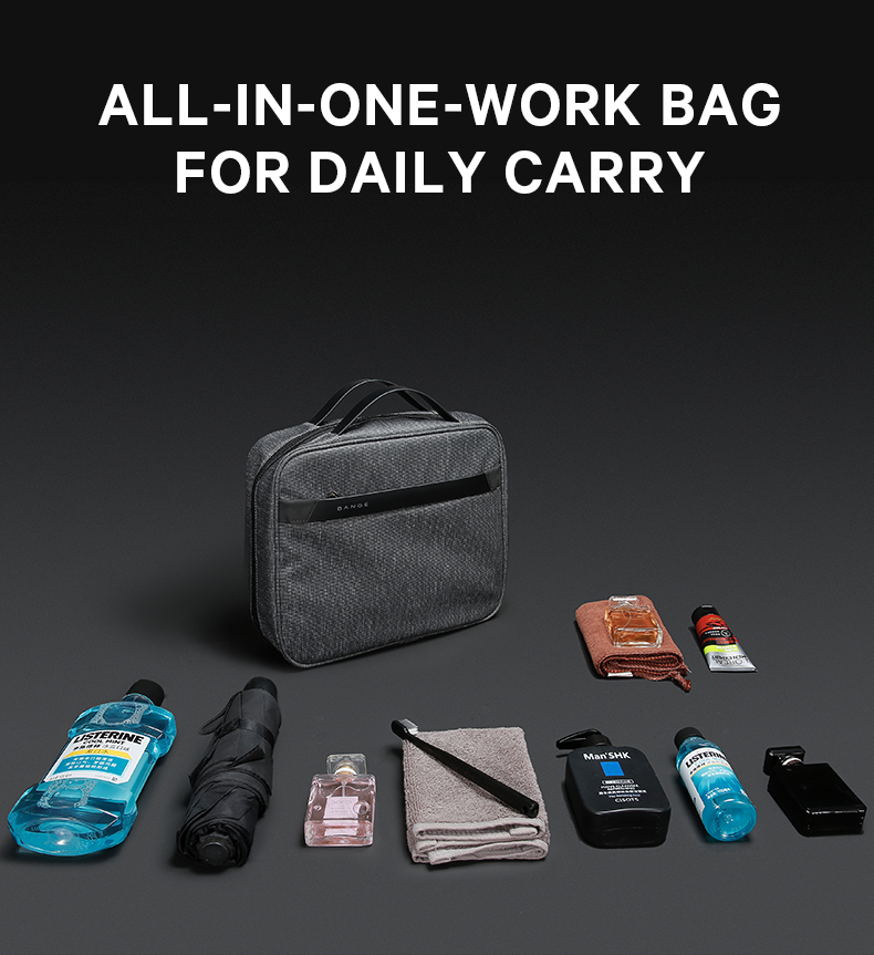 Bange 7529 New Design Waterproof Men Hanging Travel Toiletry Bag Grey