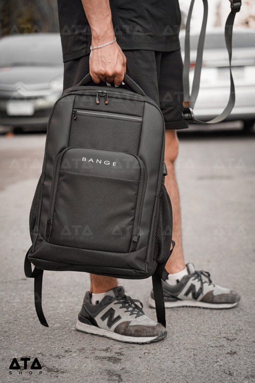 Bange 15.6 Inch Laptop Backpack Large Capacity School Bag Usb Charging Port Water Resistant - Black
