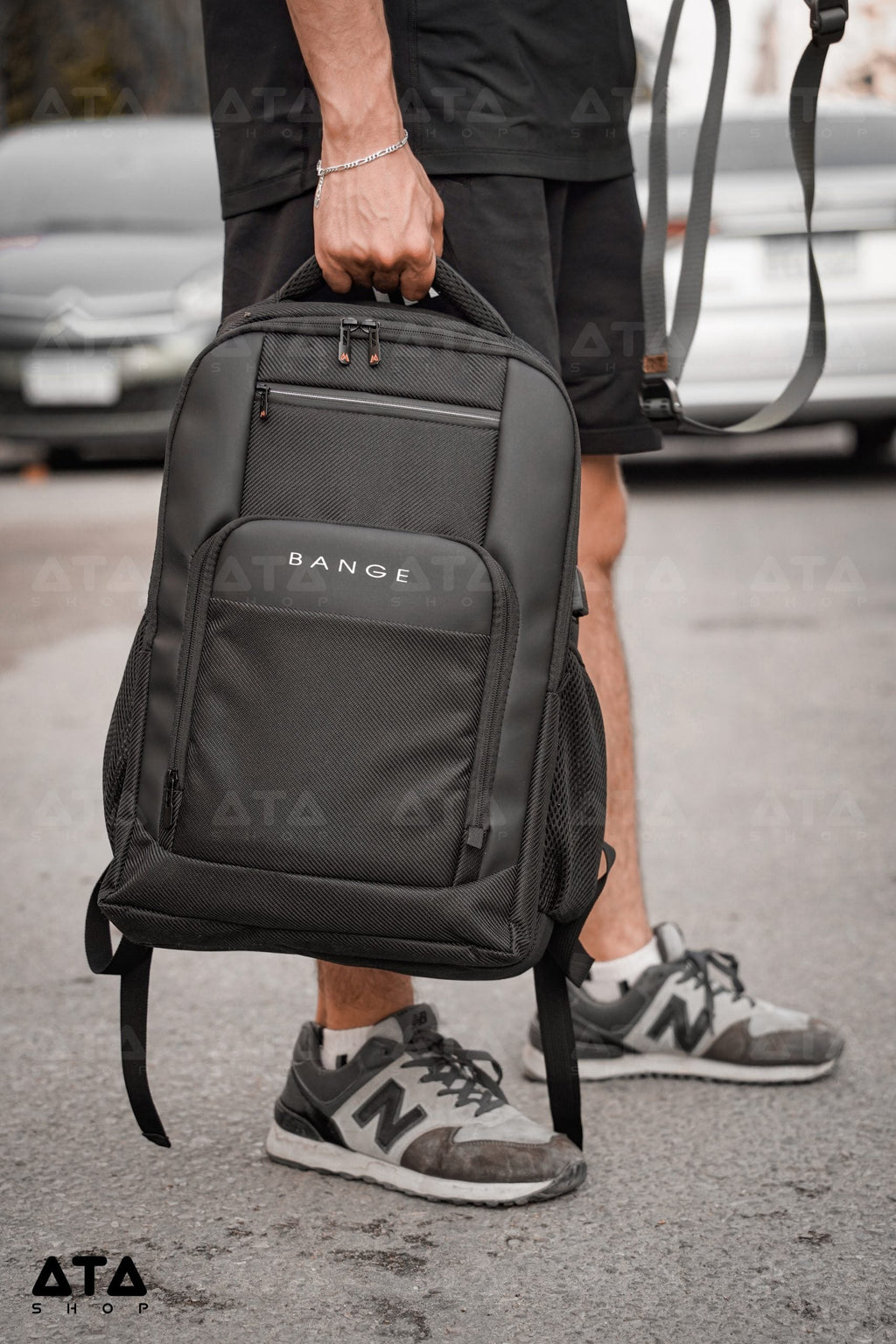 Bange 15.6 Inch Laptop Backpack Large Capacity School Bag Usb Charging Port Water Resistant - White