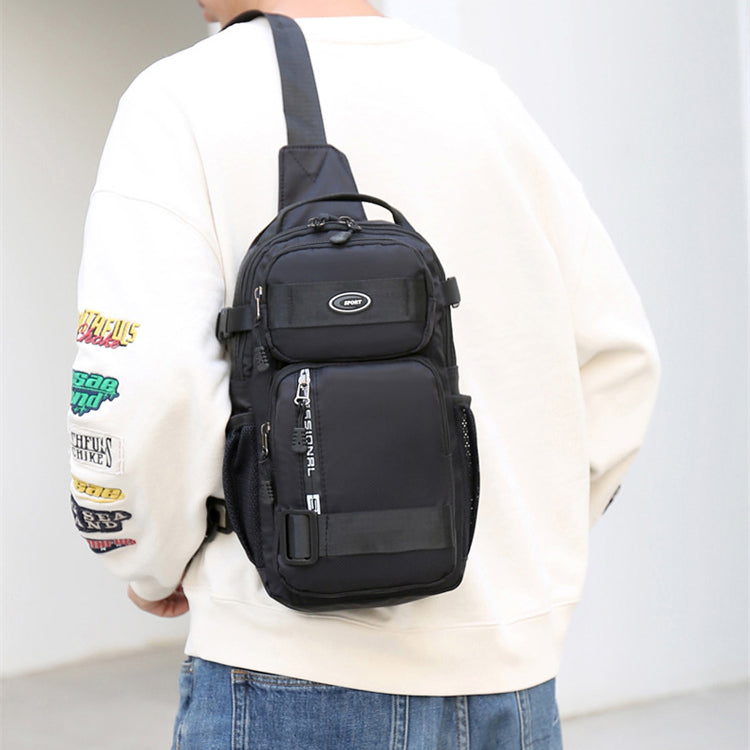 AA04 – Crossbody Sling Chest Daypack – Original PU Leather (Black)