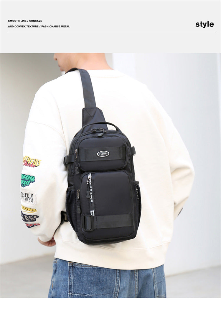 Crossbody Sling Chest Daypack Original High Quality Bag Aa04 - Black