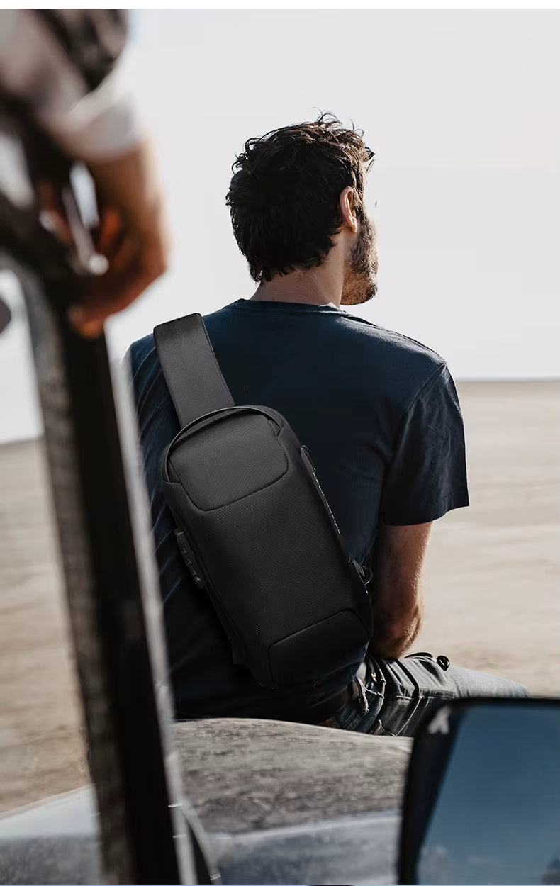 Bange Multifunctional Waterproof Sling Bag With Usb Charging Bg 22085 Black