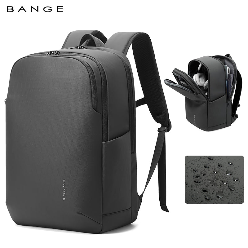BANGE New Large Capacity Daily 15.6inch Light Waterproof Business Laptop Men Backpack 3068 Black