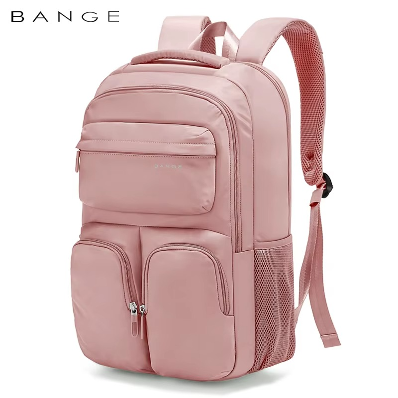 Bange 1807 Polyester Unisex Travel Backpacks Laptop Waterproof Pink