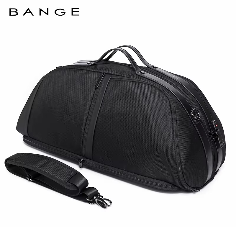 Bange New Design Multifunction Expand Tsa Lock Waterproof Shoes Shoulder Men Duffle Luggage Travel Bags Model 77178 Black