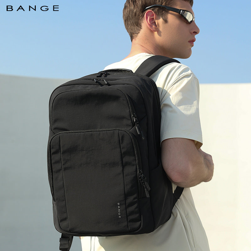 BANGE New Travel Waterproof Soft Lightweight Student Casual Bag Men Laptop Backpack 7839 Black