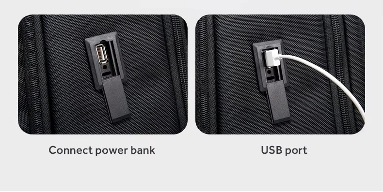 Bange Usb Waterproof Travel Custom Men Casual Laptop Backpacks Model 2603 Black