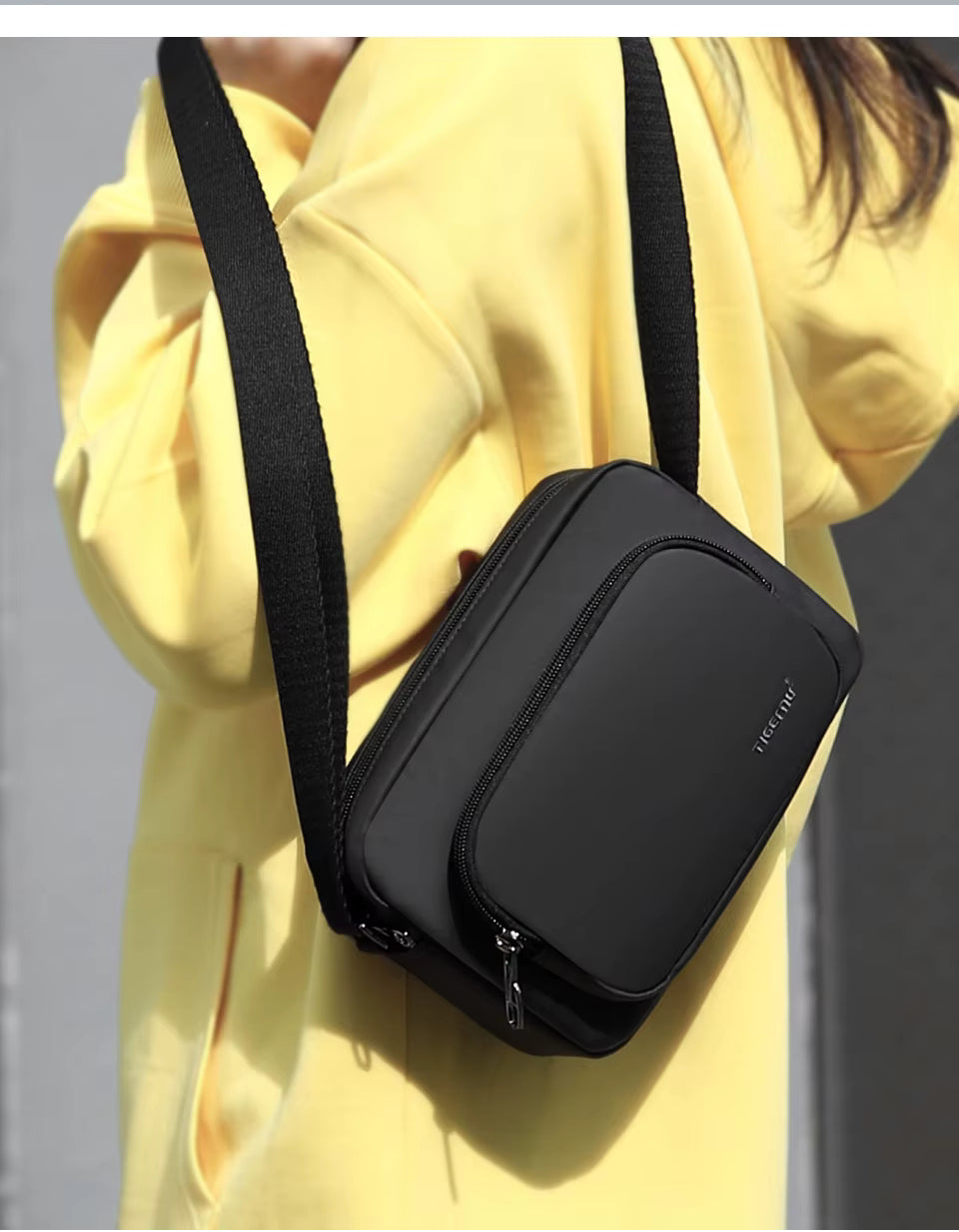Tigernu Waterproof And Stain Resistant Crossbody Sling Shoulder Bag Model T-S8136 Black
