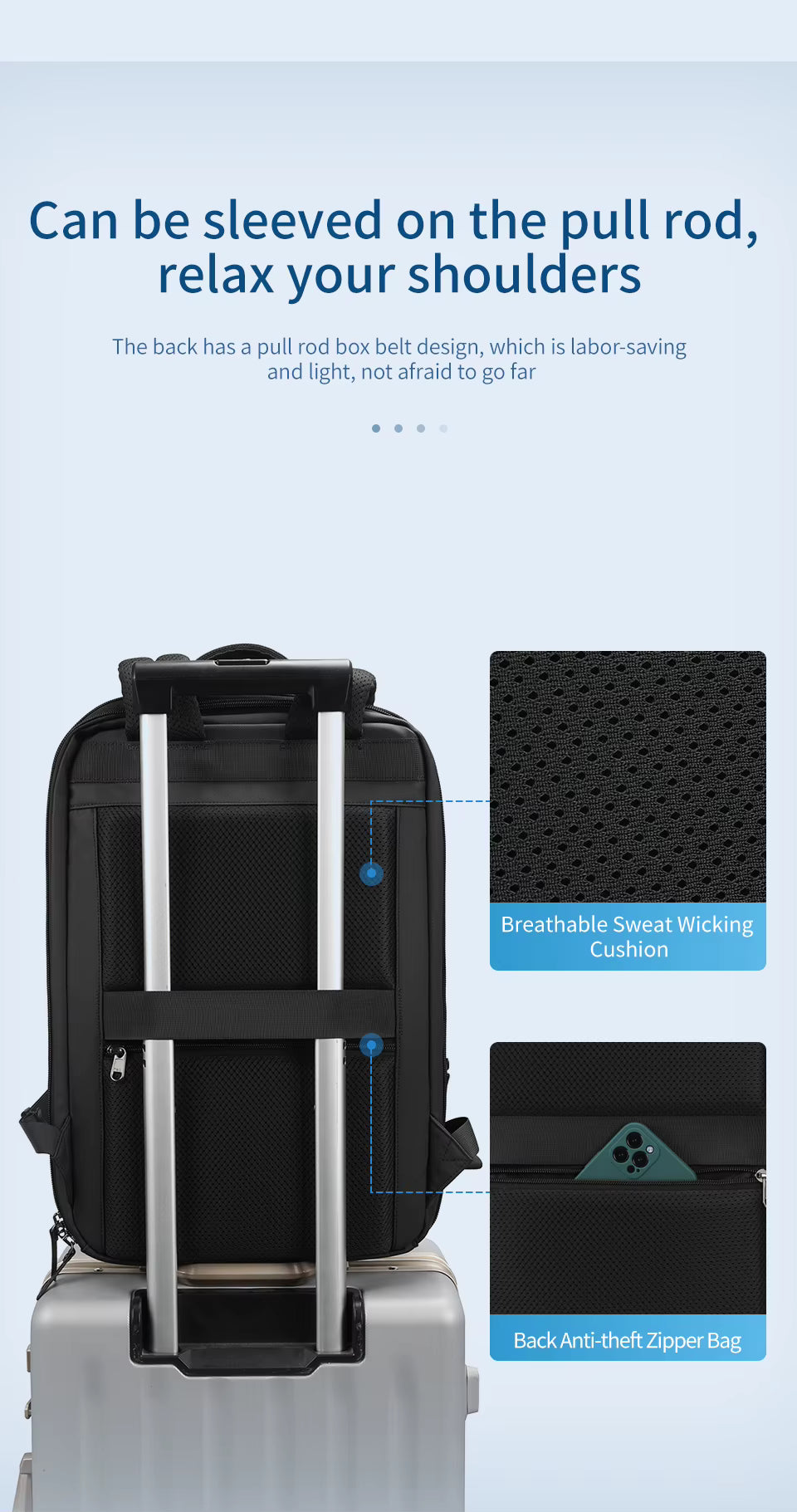 Tigernu Waterproof Black Hard Shell Multifunctional Anti-Theft Backpack Model T-B9152