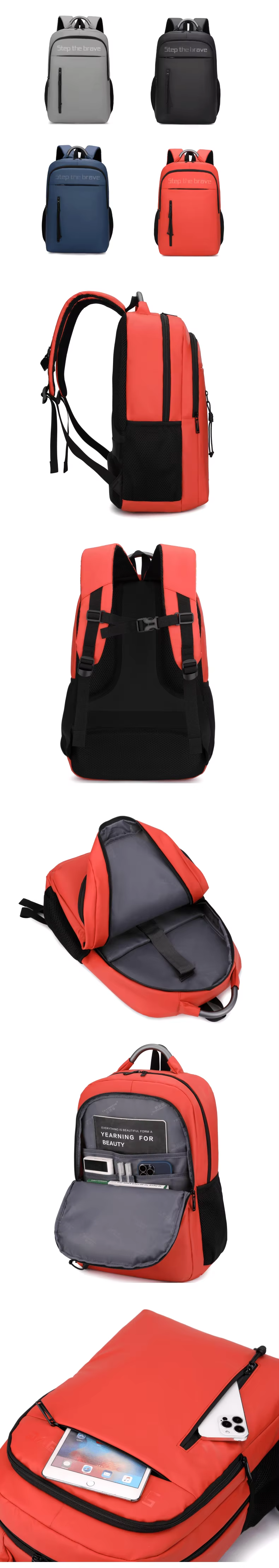 Step On The Brave 17 Inch Business Laptop Backpack Waterproof Lt-1 Black