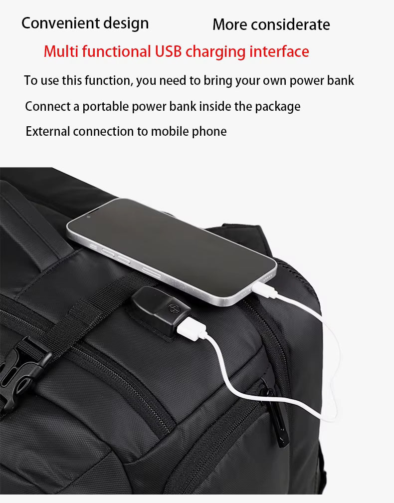 Meinaili 2404 Large Capacity Waterproof Computer Backpack Wet/Dry Separation Shoes Compartment Business Travel Charging Expansion Feature