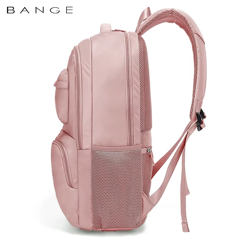 Bange 1807 Polyester Unisex Travel Backpacks Laptop Waterproof Pink