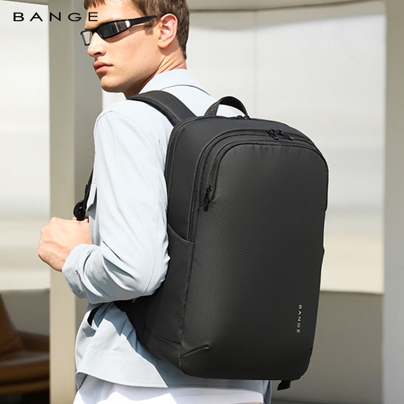 BANGE New Large Capacity Daily 15.6inch Light Waterproof Business Laptop Men Backpack 3068 Black