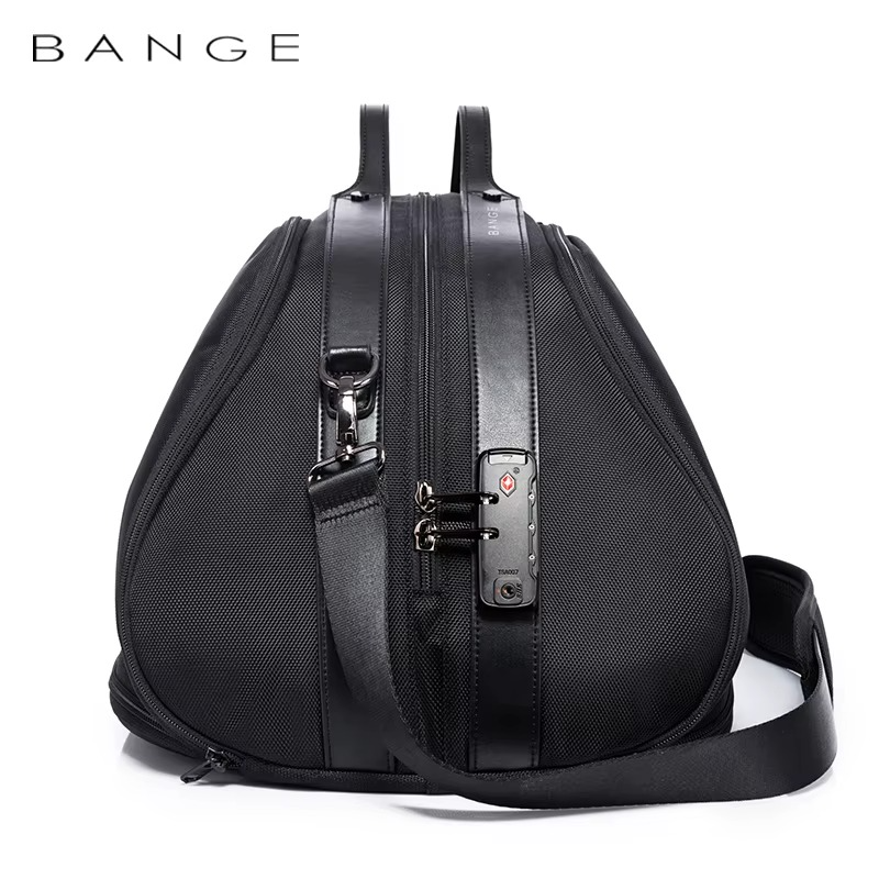 Bange New Design Multifunction Expand Tsa Lock Waterproof Shoes Shoulder Men Duffle Luggage Travel Bags Model 77178 Black