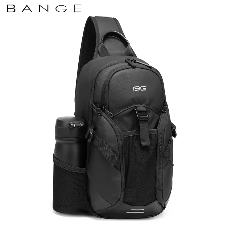 Bange 77120 – High Quality Multifunctional Men's Shoulder Waterproof Sling Bag (Black)