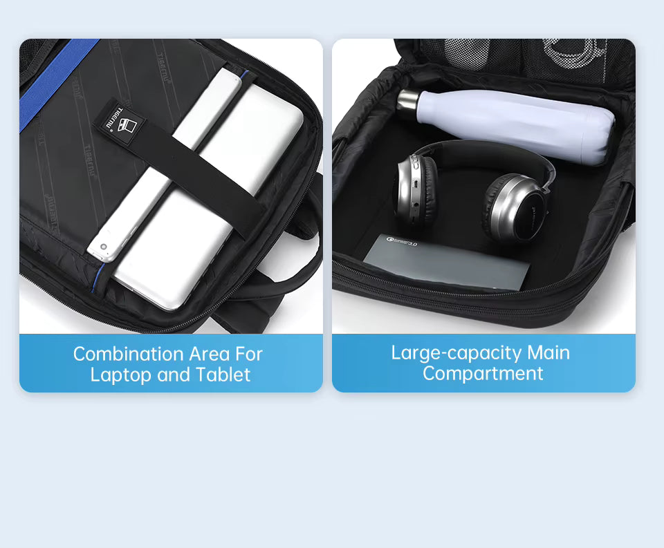 Tigernu Waterproof Black Hard Shell Multifunctional Anti-Theft Backpack Model T-B9152