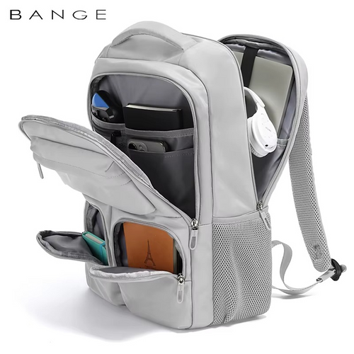 BANGE 1807 – Unisex Travel Laptop Waterproof Backpack (Grey)