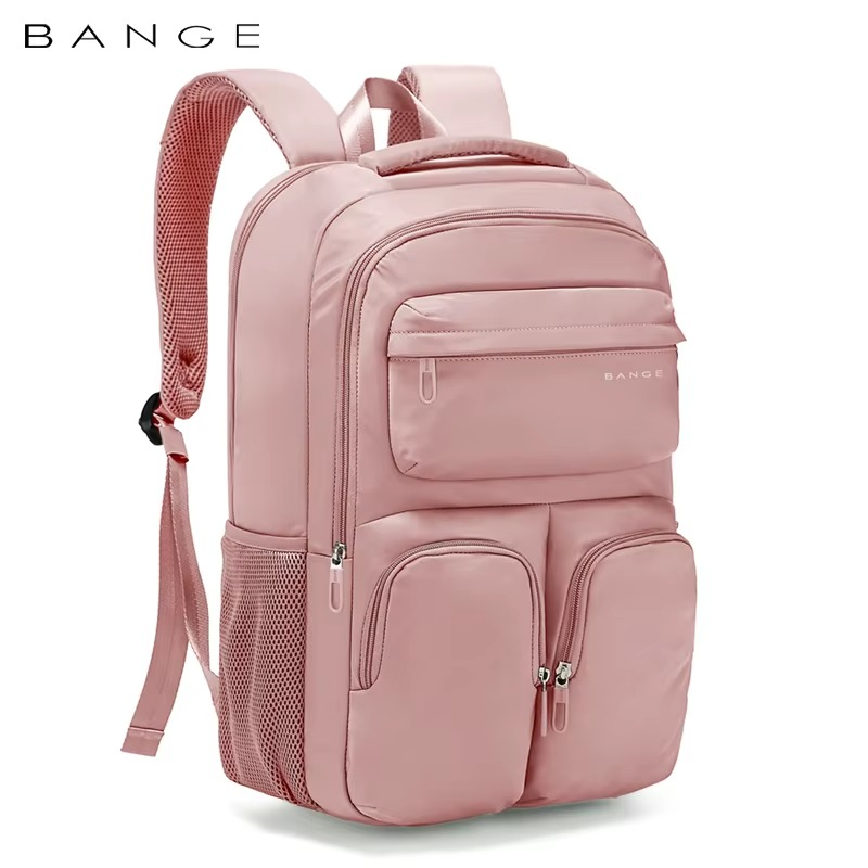Bange 1807 Polyester Unisex Travel Backpacks Laptop Waterproof Pink