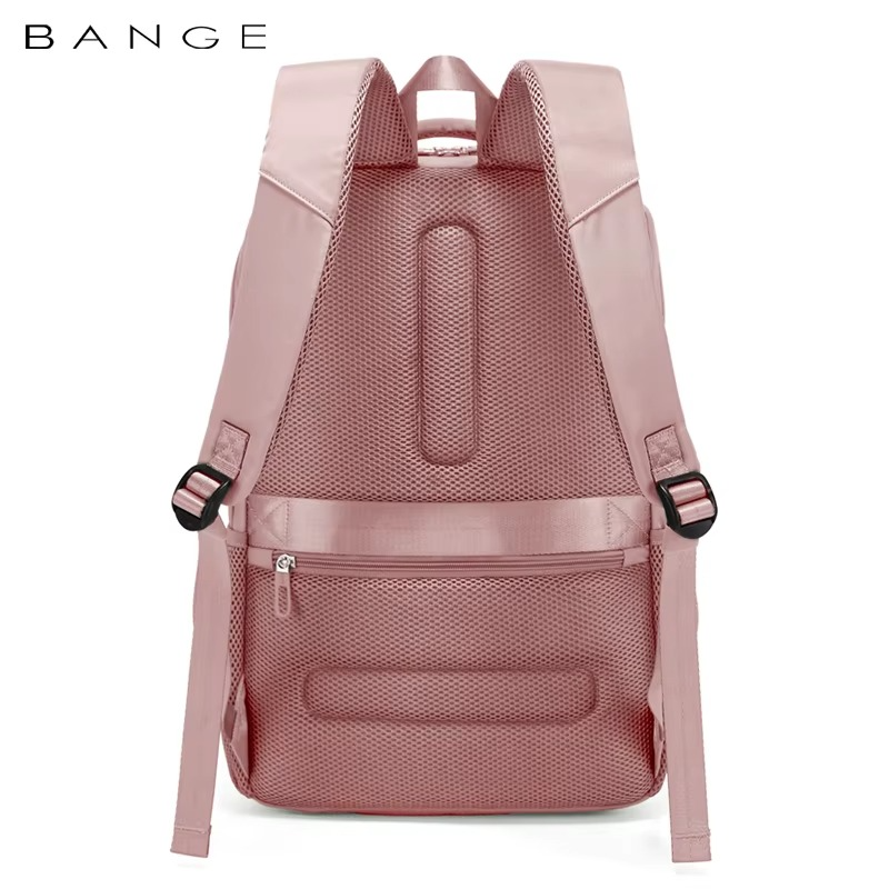 Bange 1807 Polyester Unisex Travel Backpacks Laptop Waterproof Pink