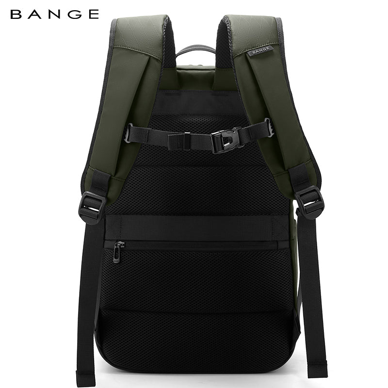 BANGE New Large Capacity Daily 15.6inch Light Waterproof Business Laptop Men Backpack 3065 Green