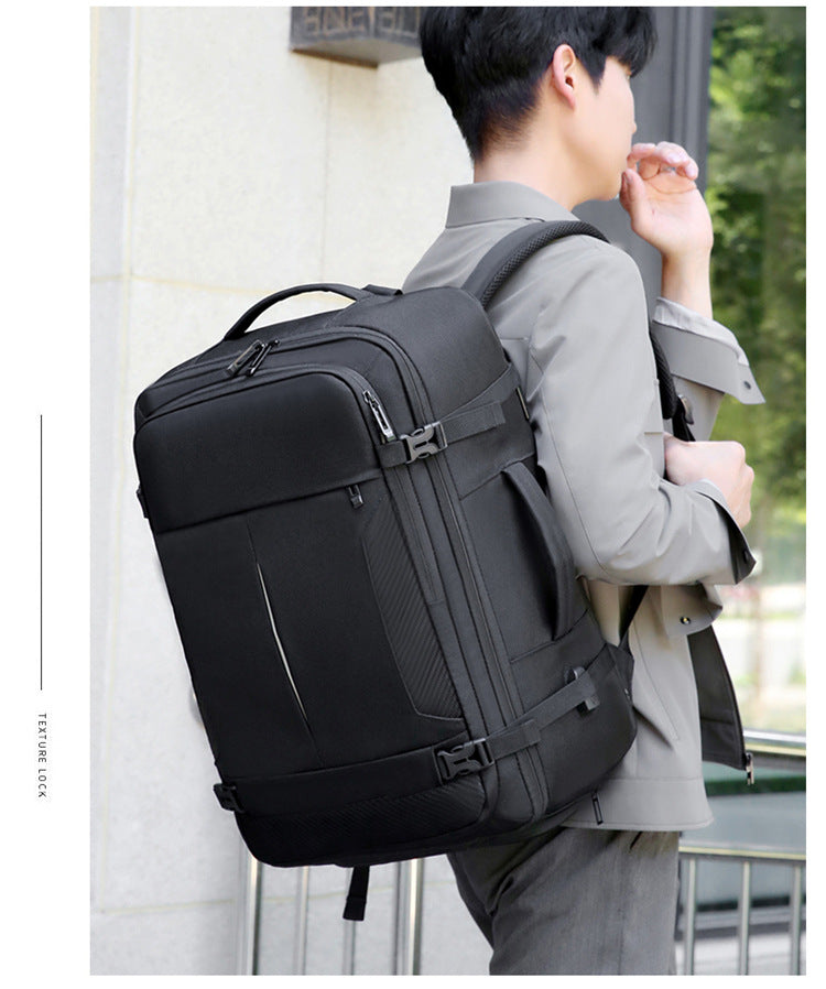 Meinaili 2406 Large Capacity Waterproof Computer Backpack Wet/Dry Separation Business Travel Charging Expansion Feature