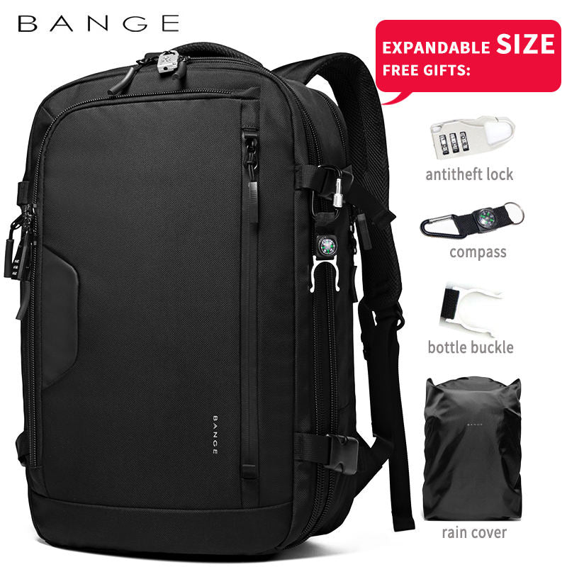 Bange 22039 Smart Nylon Men Black Anti Theft Travel Laptop Backpacks
