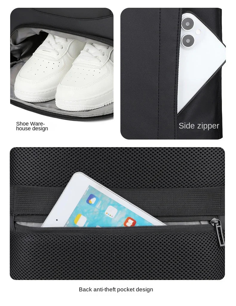 Meinaili AT-6 Large Capacity Waterproof Computer Backpack Business Travel Black