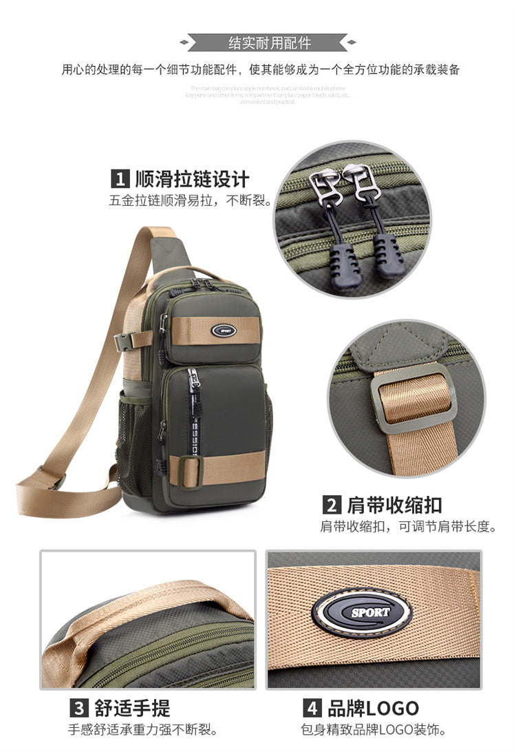 Crossbody Sling Chest Daypack Original High Quality Bag Aa04 - Grey
