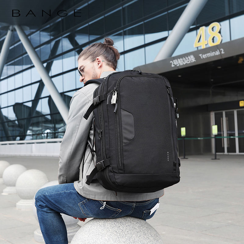 Bange 22039 Smart Nylon Men Black Anti Theft Travel Laptop Backpacks